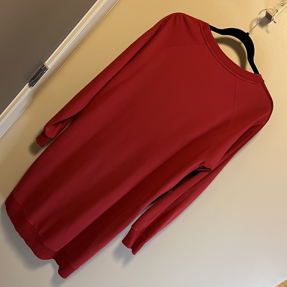 Lolë Sweater Casual Red Dress. Size S. Mesh sleeve detail - Picture 4 of 6